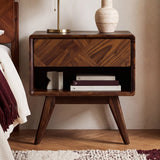 Laden Handcrafted Solid Wood Nightstand
