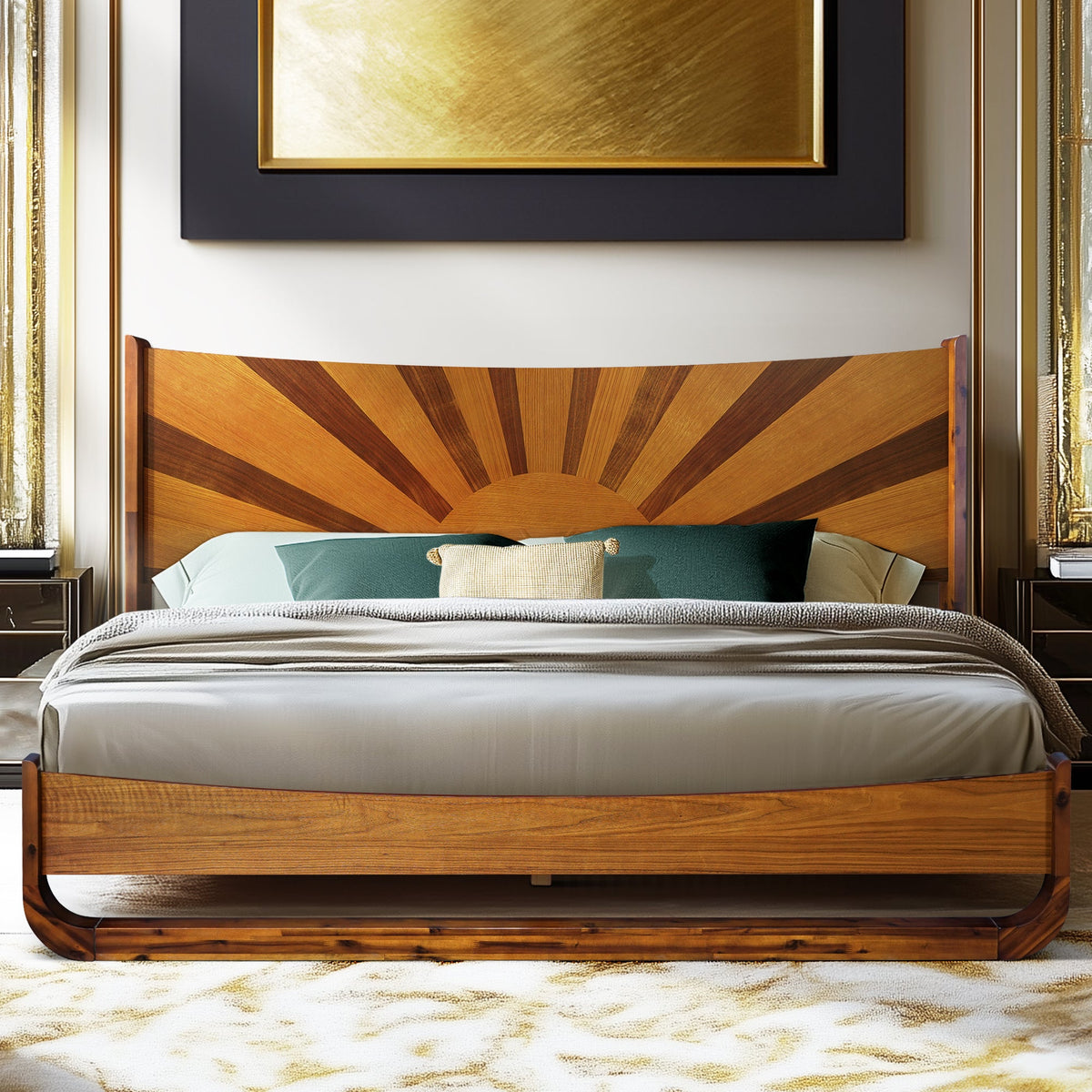 Sunset Solid Wood Bed Frame