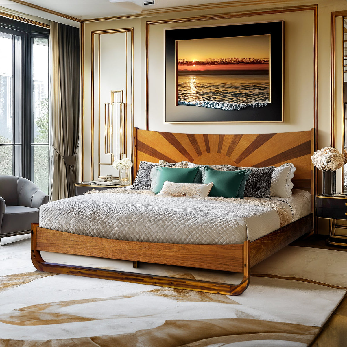 Sunset Solid Wood Bed Frame