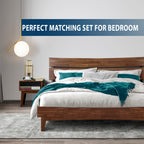 Aurora Solid Wood Bed Frame & Nightstand
