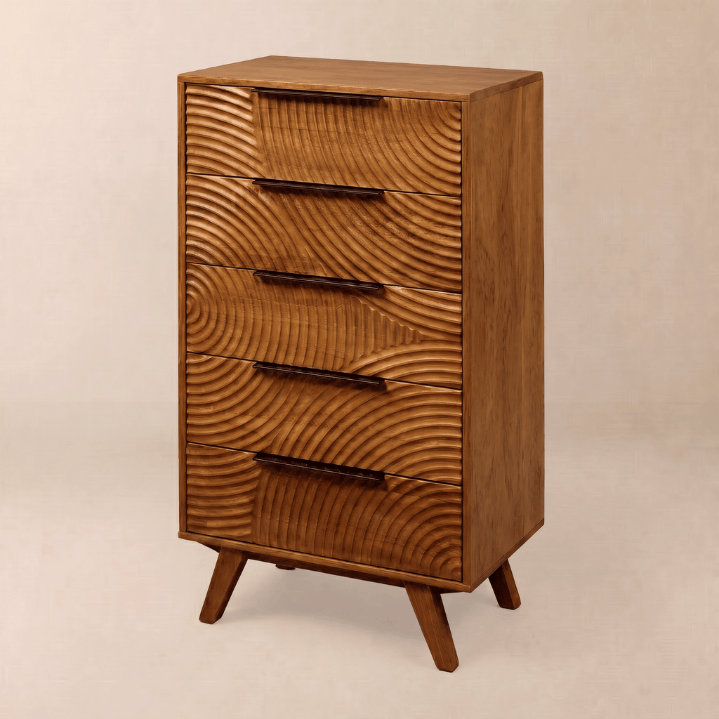 Harmony Solid Wood Dresser with 5 Drawers