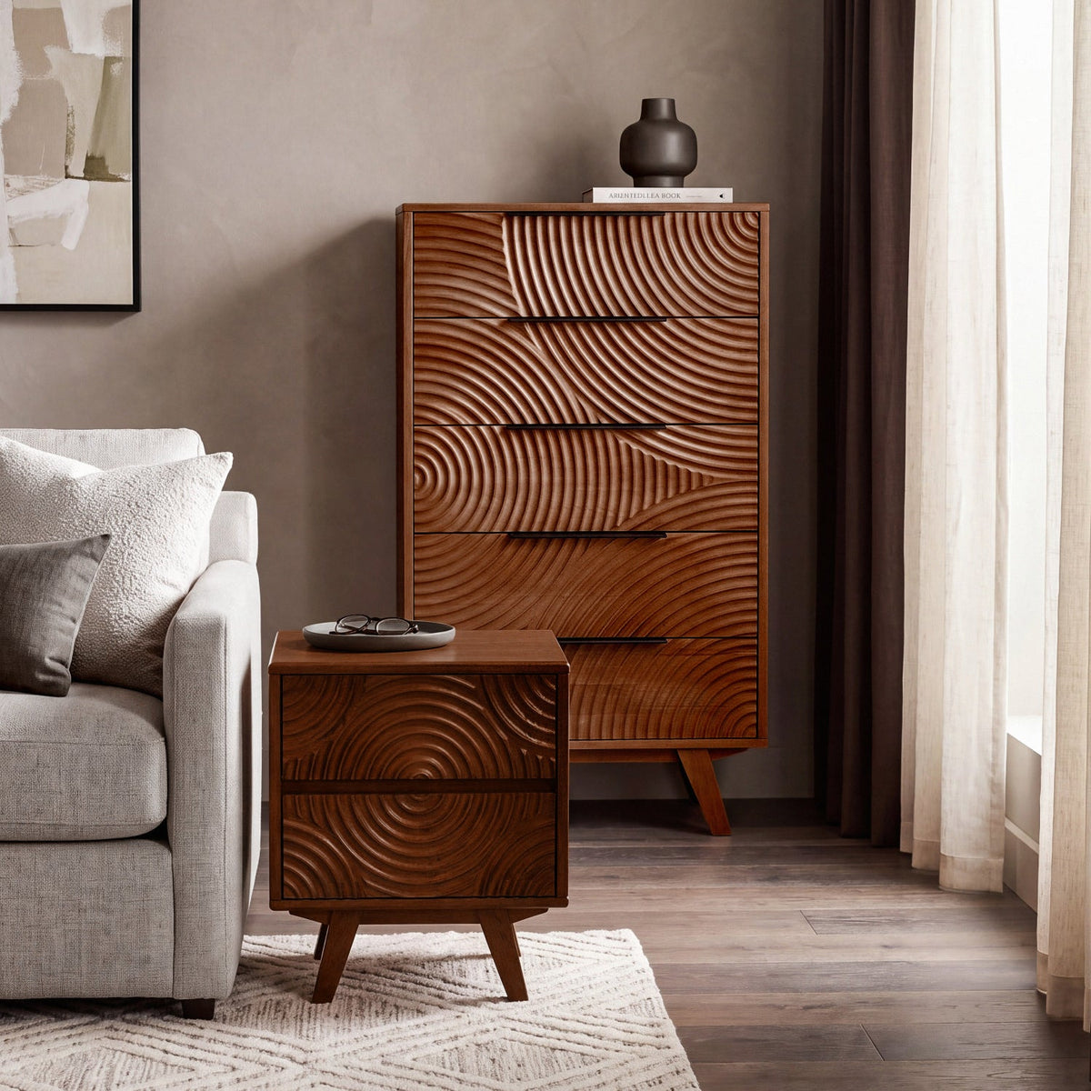 Harmony Solid Wood Dresser with 5 Drawers