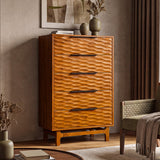 Elara Solid Wood Dresser with 5 Drawers
