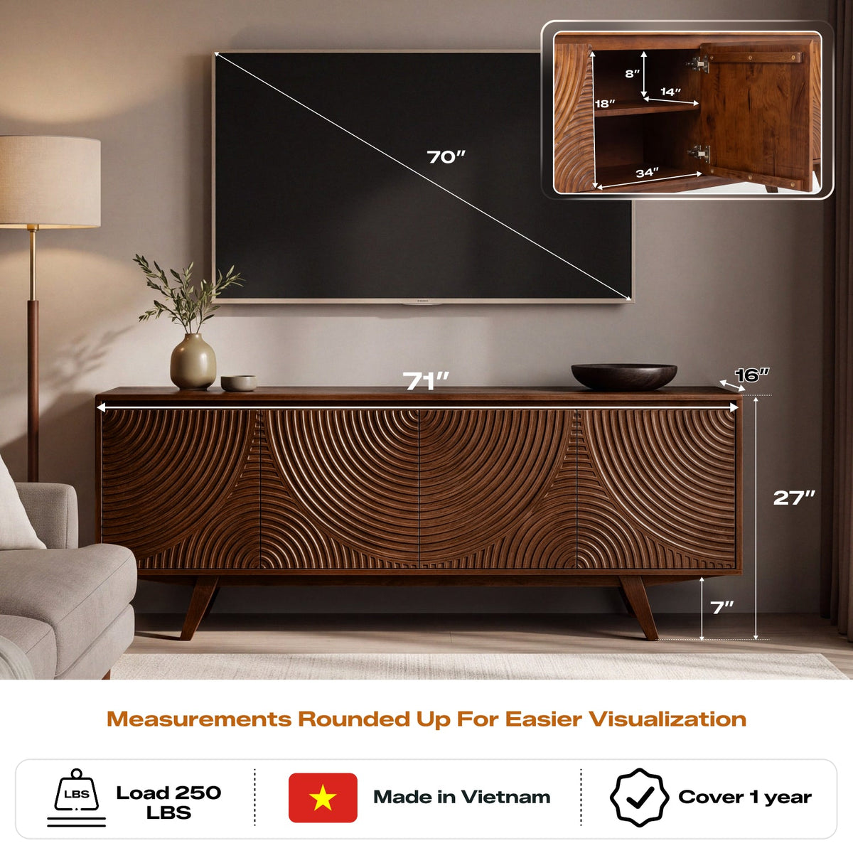 Harmony Wood TV Stand