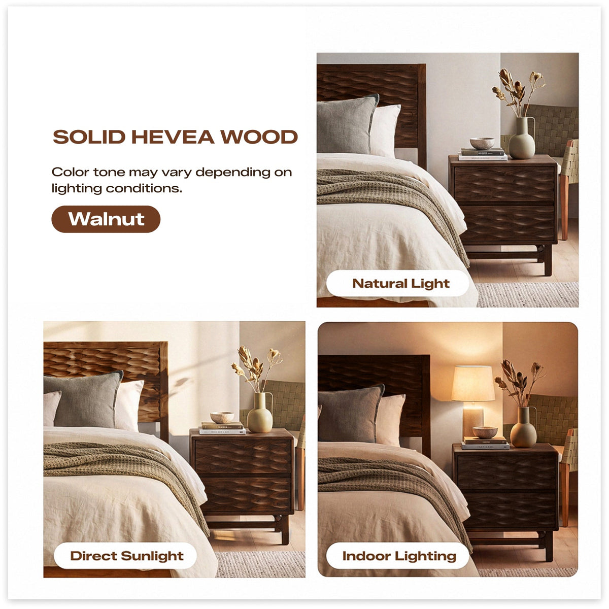 Elara Solid Wood Nightstand