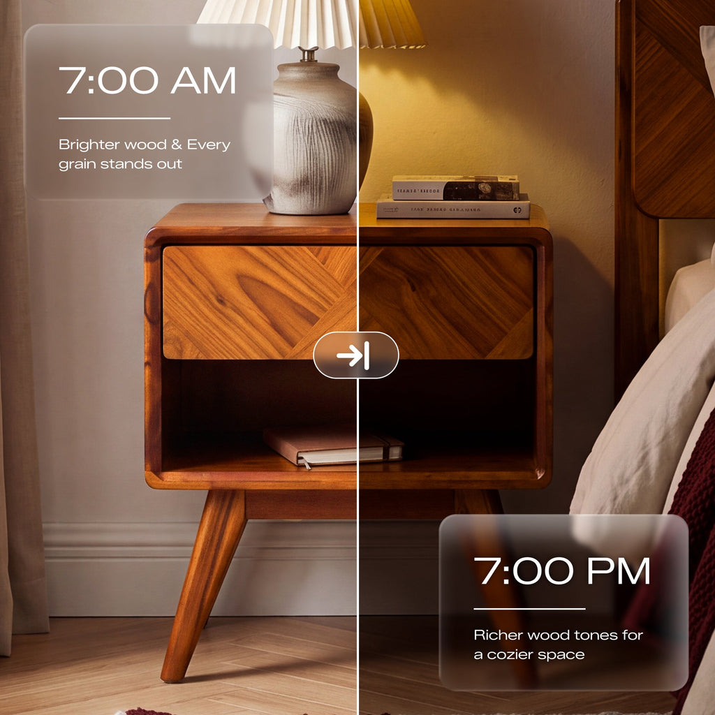 Laden Handcrafted Solid Wood Nightstand